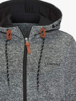 Veste polaire longue avec capuche et poches latérales