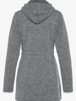 Veste polaire longue avec capuche et poches latérales