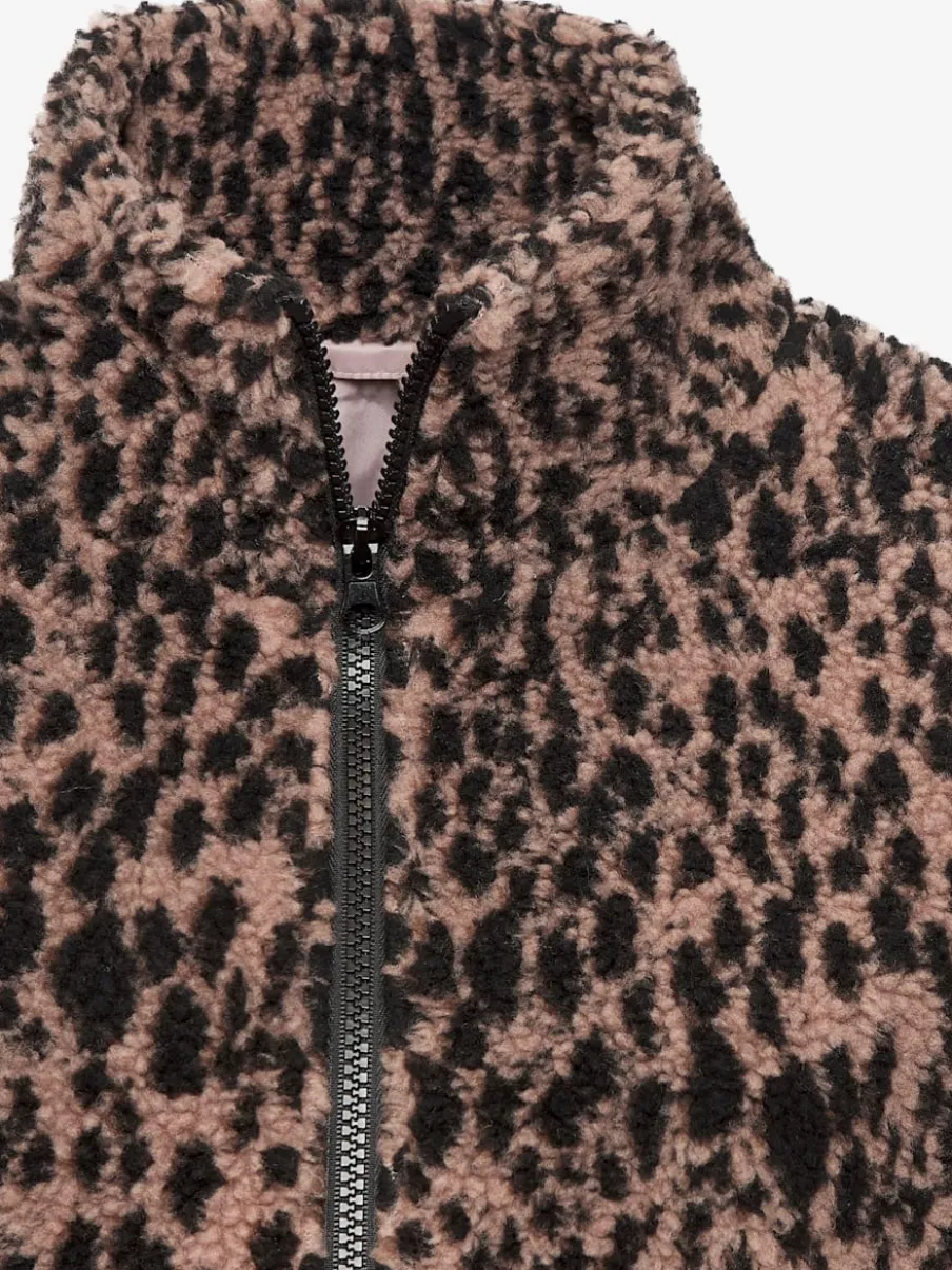 Veste polaire longue à col montant avec poches latérales fendues