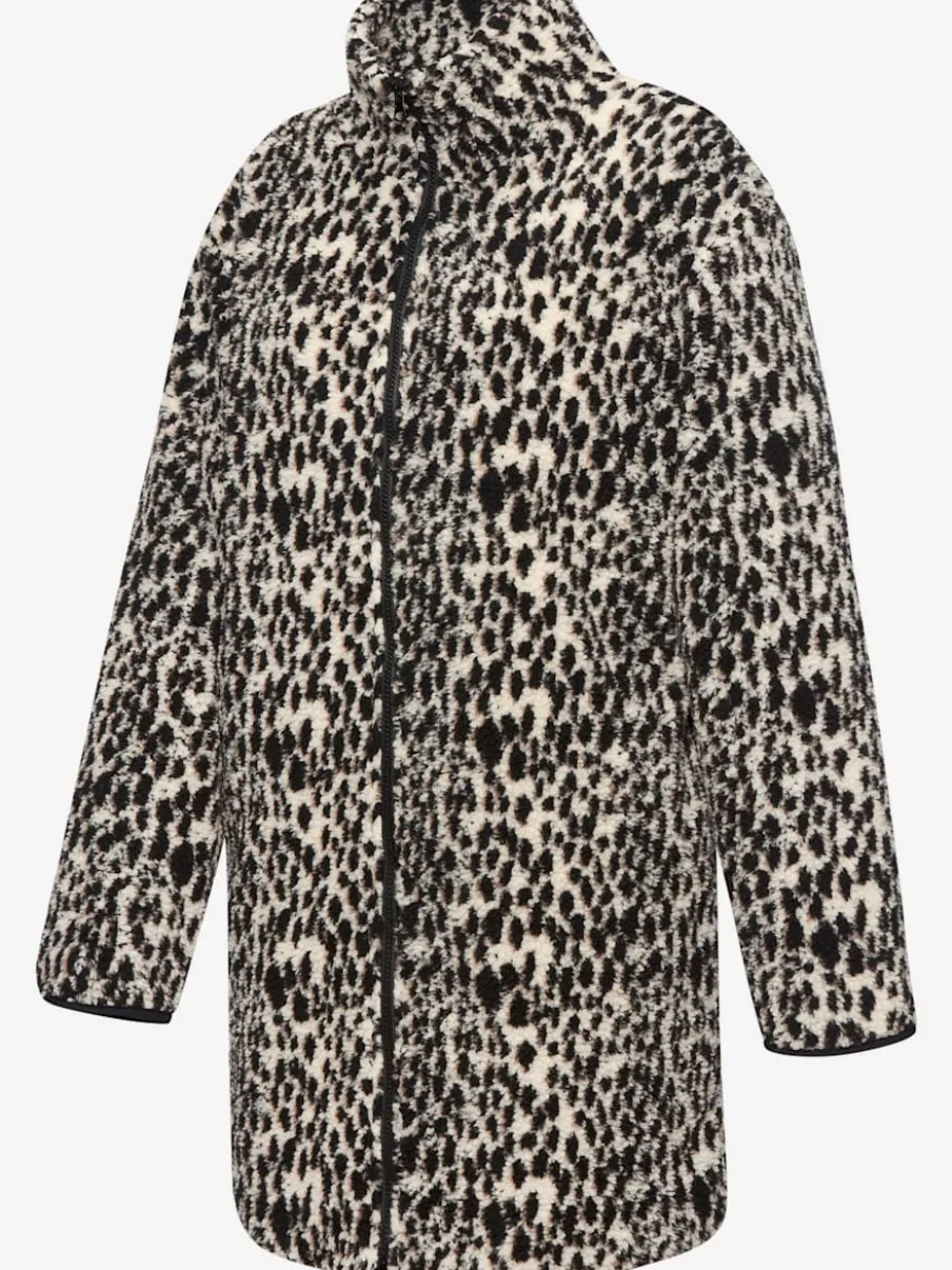 Veste polaire longue à col montant avec poches latérales fendues