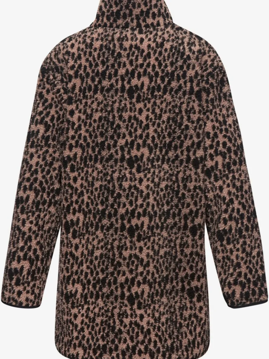 Veste polaire longue à col montant avec poches latérales fendues