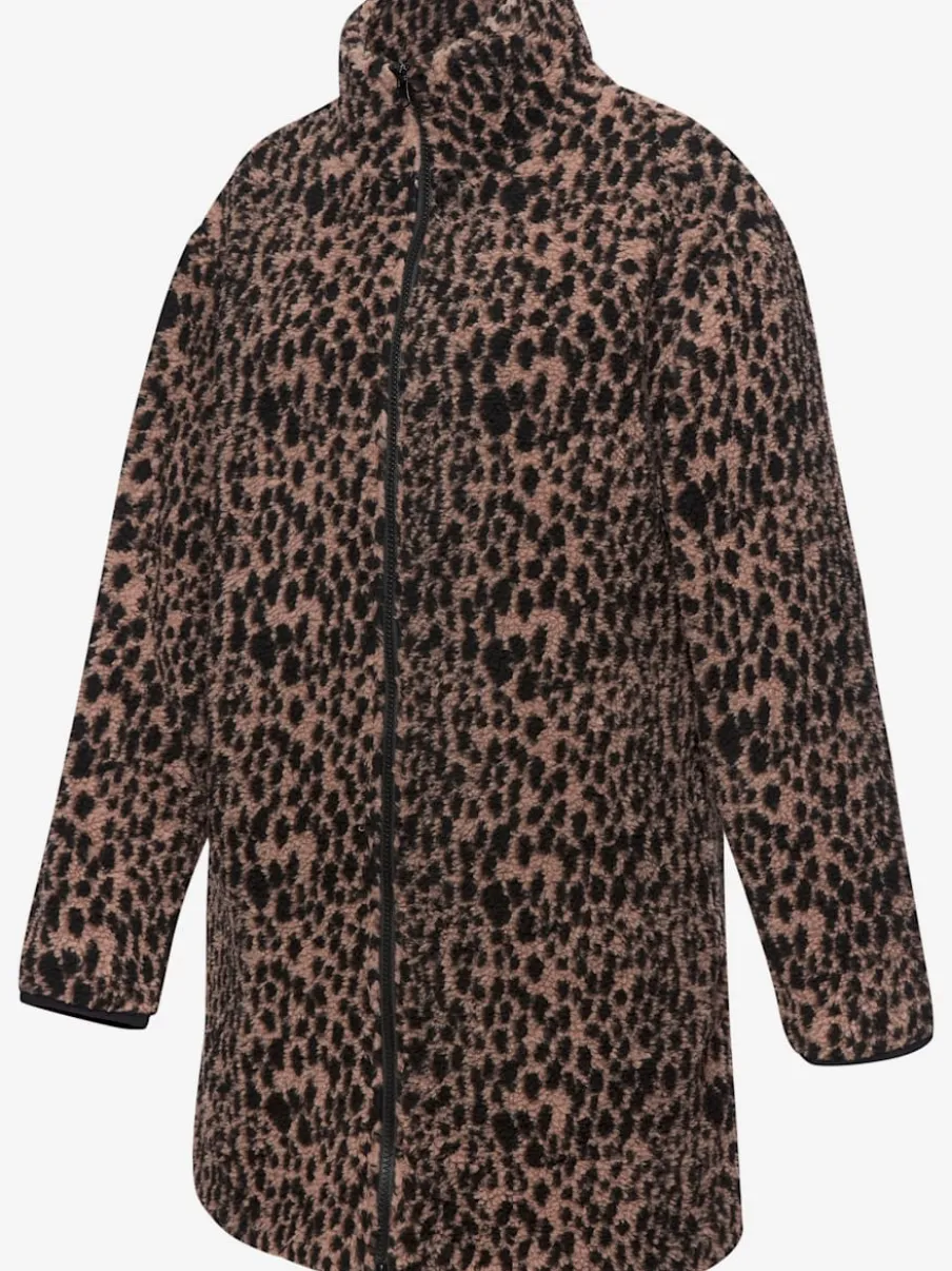 Veste polaire longue à col montant avec poches latérales fendues