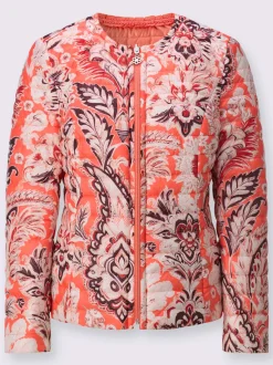 Veste réversible à motifs floraux avec poches et zip