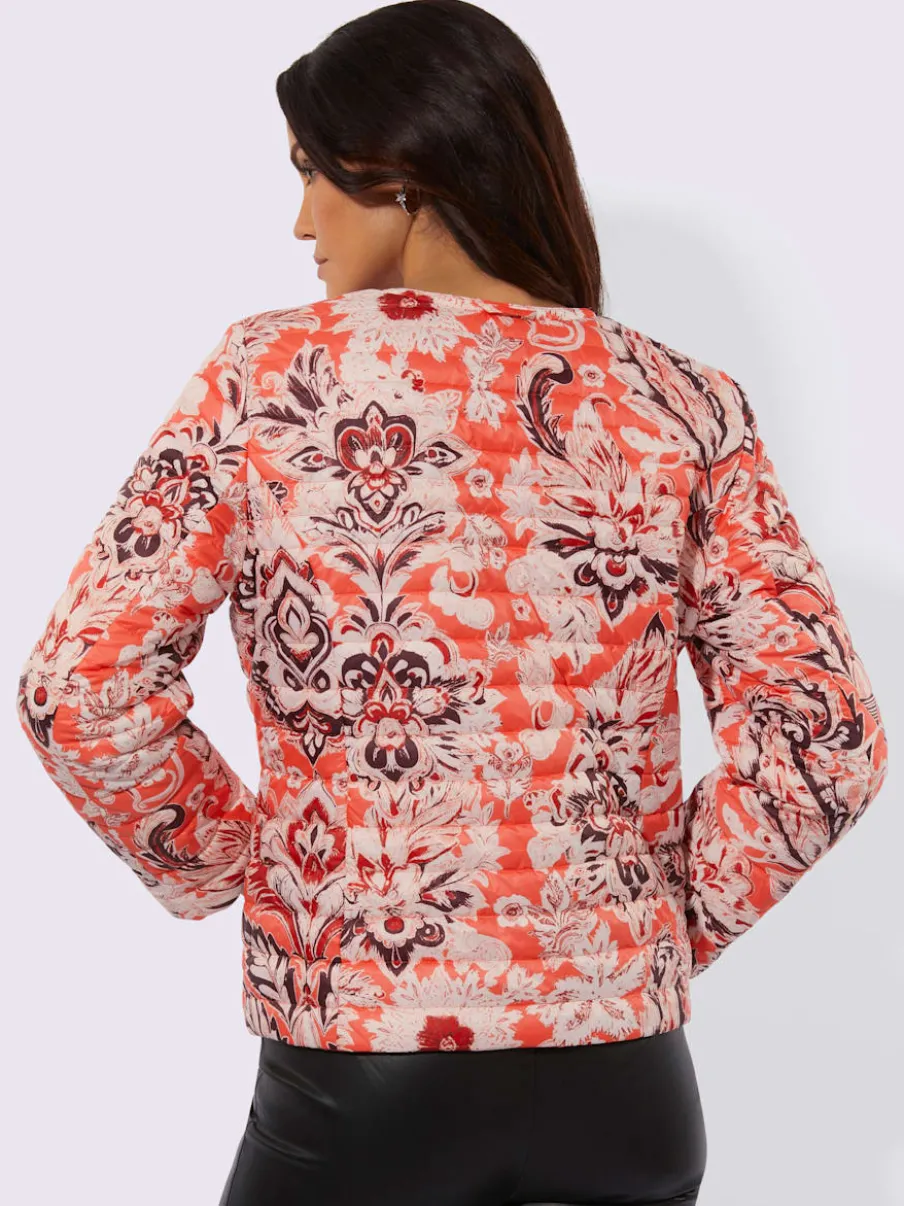 Veste réversible à motifs floraux avec poches et zip