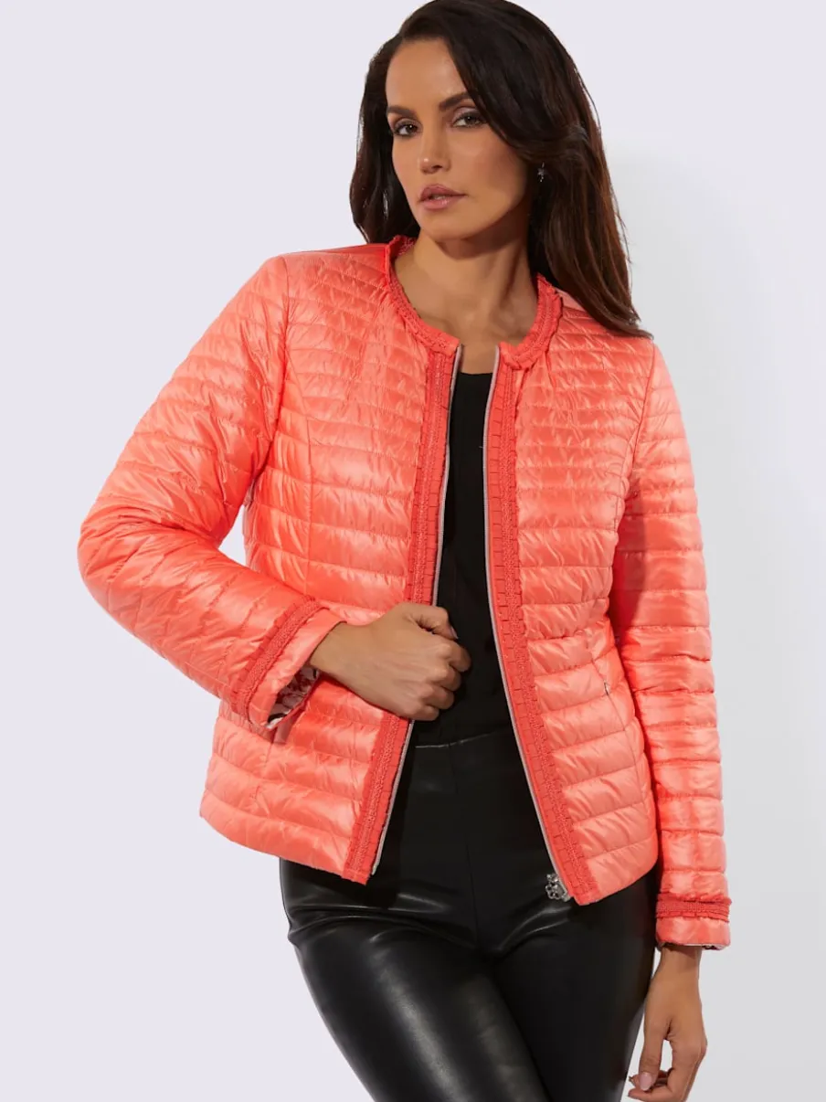 Veste réversible à motifs floraux avec poches et zip