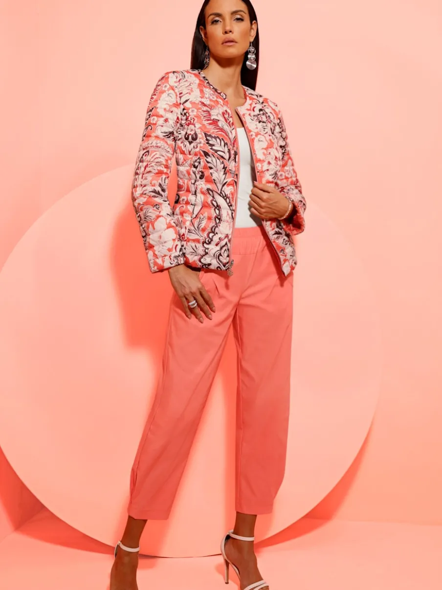 Veste réversible à motifs floraux avec poches et zip