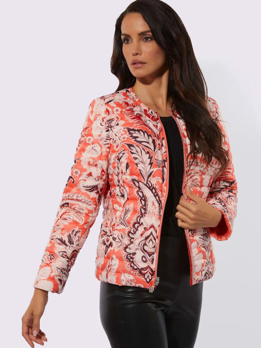 Veste réversible à motifs floraux avec poches et zip