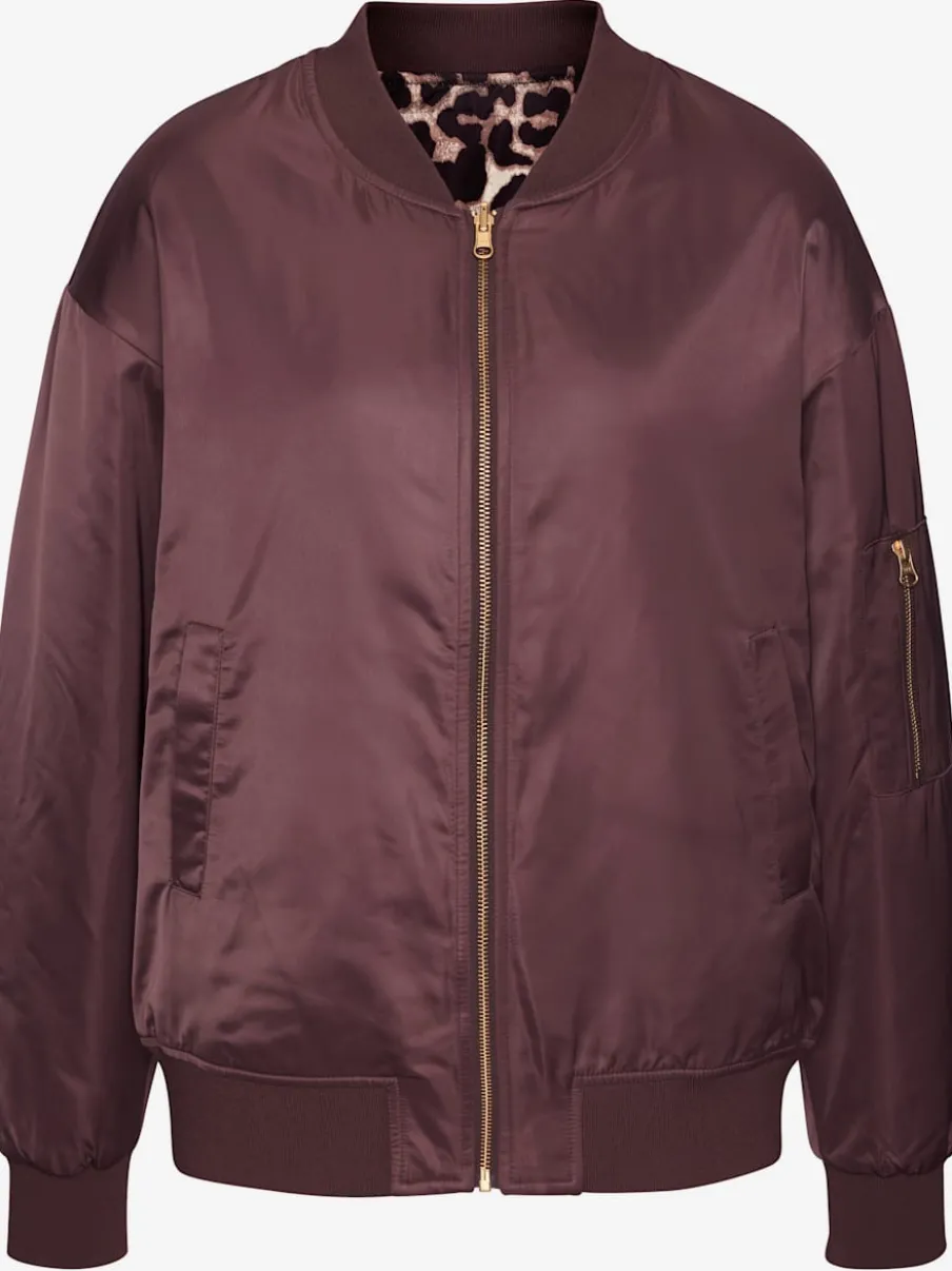 Veste réversible à motifs léopard avec poches fendues et bords-côtes doux