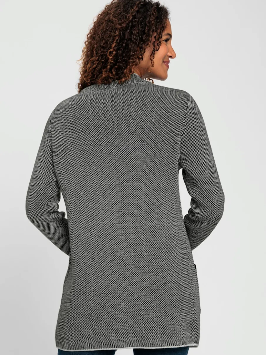Vestes en tricot jacquard à col montant et poches