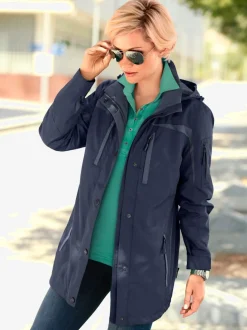 Veste sportive à capuche avec poches à glissière et doublure intérieure