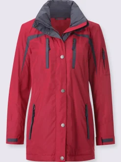 Veste sportive à capuche avec poches à glissière et doublure intérieure