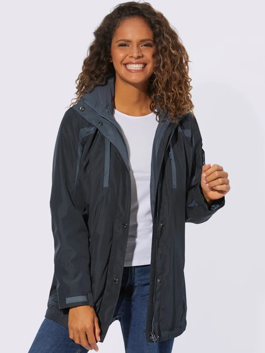 Veste sportive à capuche avec poches à glissière et doublure intérieure