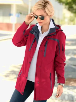 Veste sportive à capuche avec poches à glissière et doublure intérieure