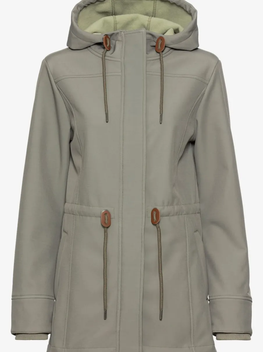 Vestes softshell avec capuche et coutures décoratives