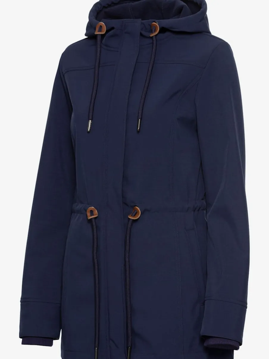 Vestes softshell avec capuche et coutures décoratives