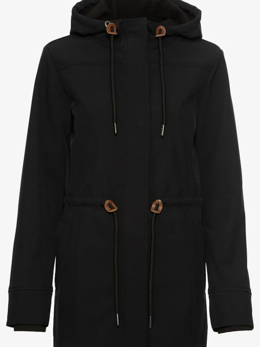 Vestes softshell avec capuche et coutures décoratives