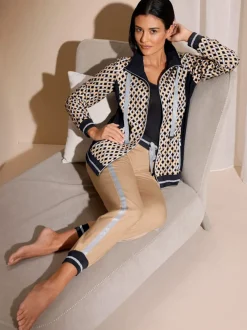 Veste sweat avec col montant et motifs graphiques modernes