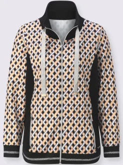 Veste sweat avec col montant et motifs graphiques modernes
