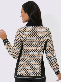 Veste sweat avec col montant et motifs graphiques modernes