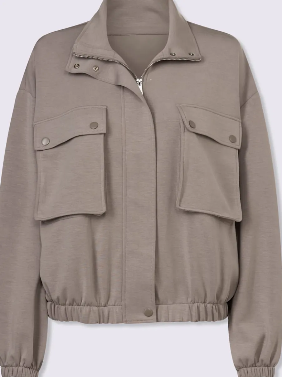 Veste sweat avec col montant et grandes poches