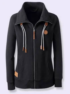 Veste sweat avec col montant et poches arrondies