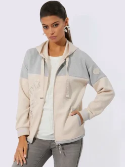 Veste sweat avec manches longues et finitions côtelées