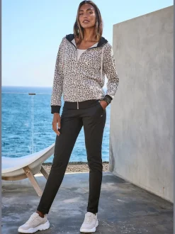 Veste sweat à capuche avec glissière et motifs élégants