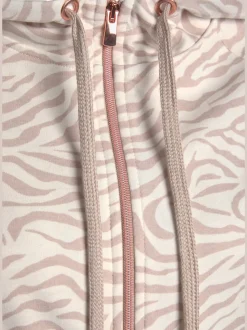 Veste sweat à capuche avec glissière et motifs élégants
