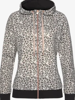 Veste sweat à capuche avec glissière et motifs élégants