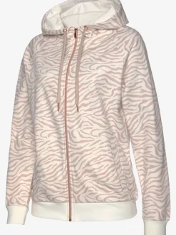 Veste sweat à capuche avec glissière et motifs élégants