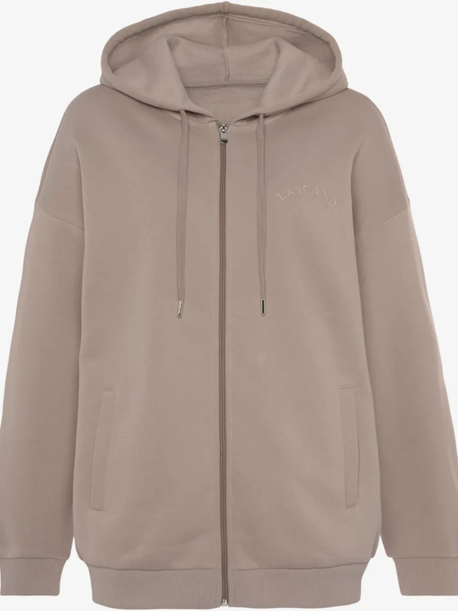 Veste sweat à capuche avec logo brodé et poches fendues