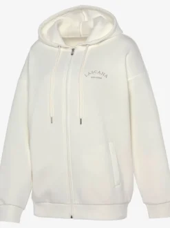 Veste sweat à capuche avec logo brodé et poches fendues