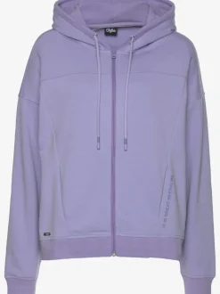 Veste sweat à capuche avec petit imprimé et emblème