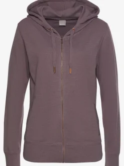 Veste sweat à capuche avec poches latérales et logo imprimé