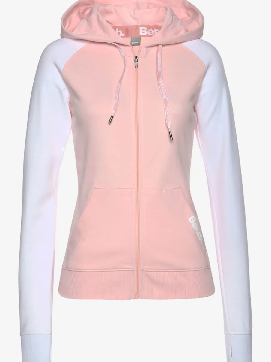 Veste sweat à capuche manches raglan avec poches pratiques