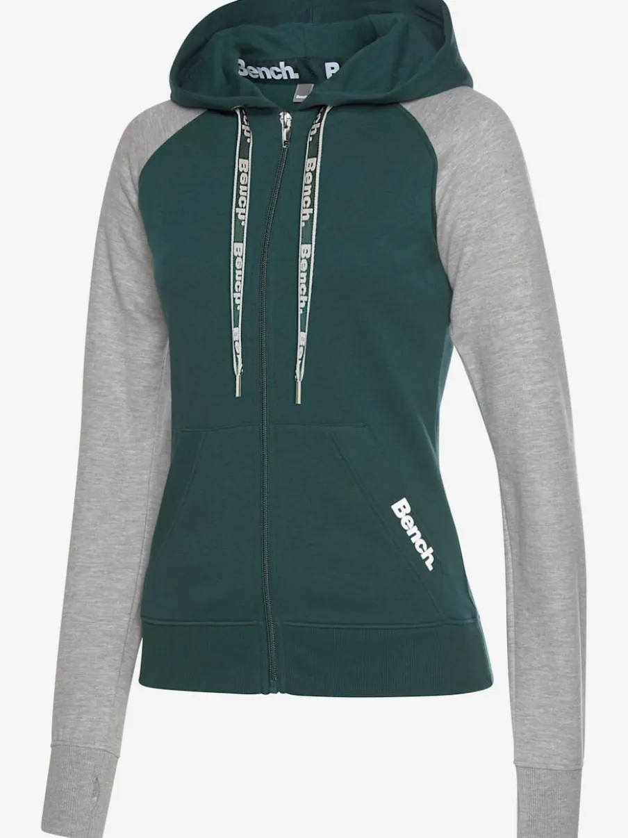 Veste sweat à capuche manches raglan avec poches pratiques