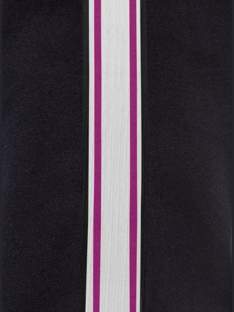 Veste sweat à col montant avec rayures sur les manches