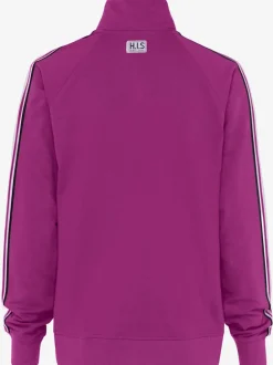 Veste sweat à col montant avec rayures sur les manches