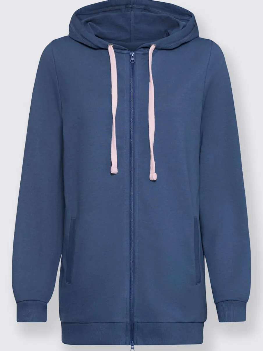 Veste sweat confortable avec capuche et deux poches