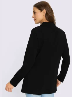 Veste sweat manches longues col montant à glissière raffinée