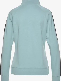Veste sweat sportive à glissière avec col montant et rayures latérales