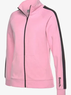 Veste sweat sportive à glissière avec col montant et rayures latérales