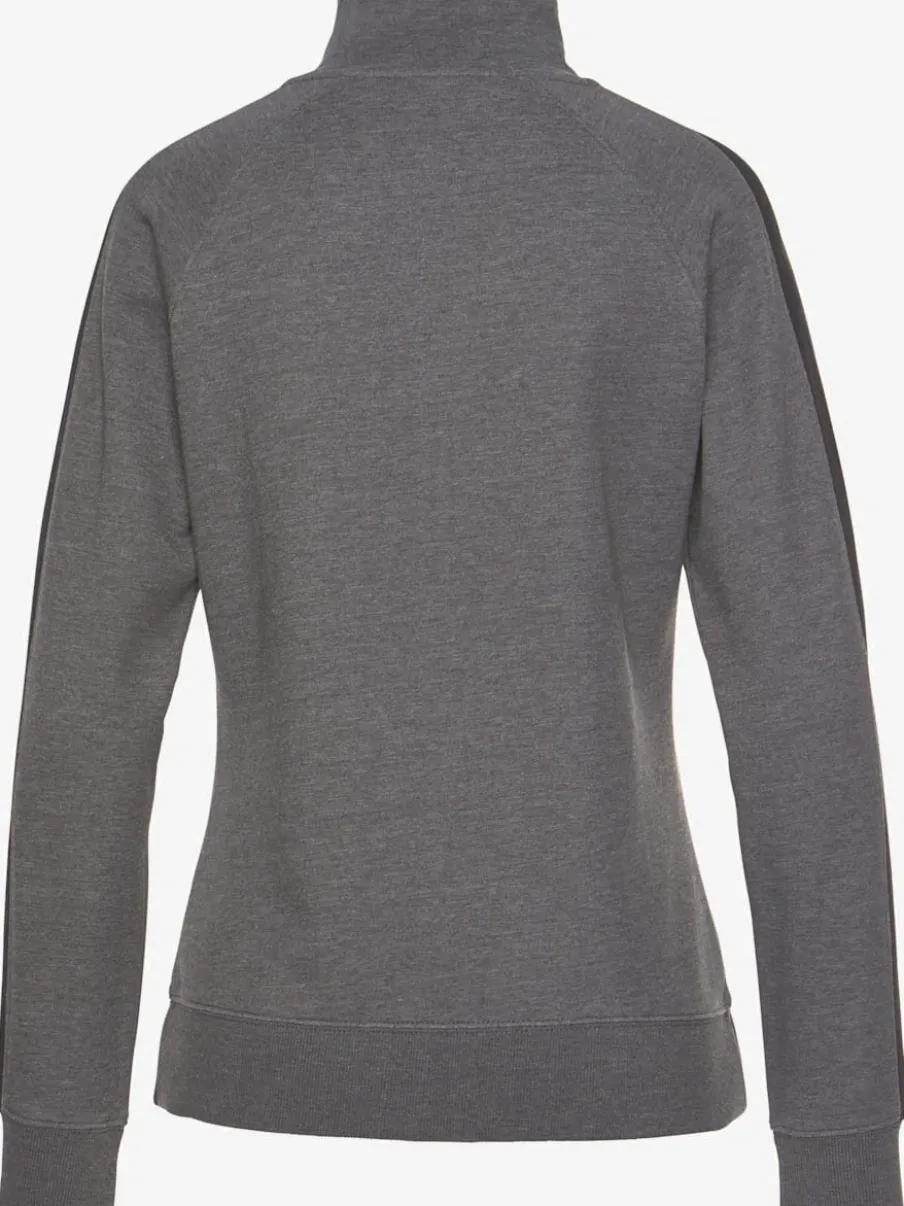 Veste sweat sportive à glissière avec col montant et rayures latérales