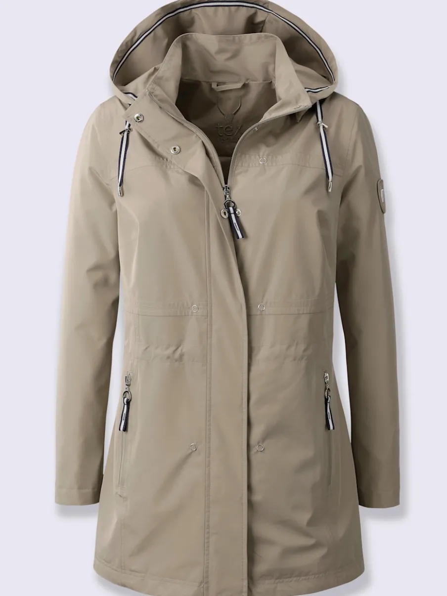 Veste technique imperméable et coupe-vent à capuche amovible et poches zippées