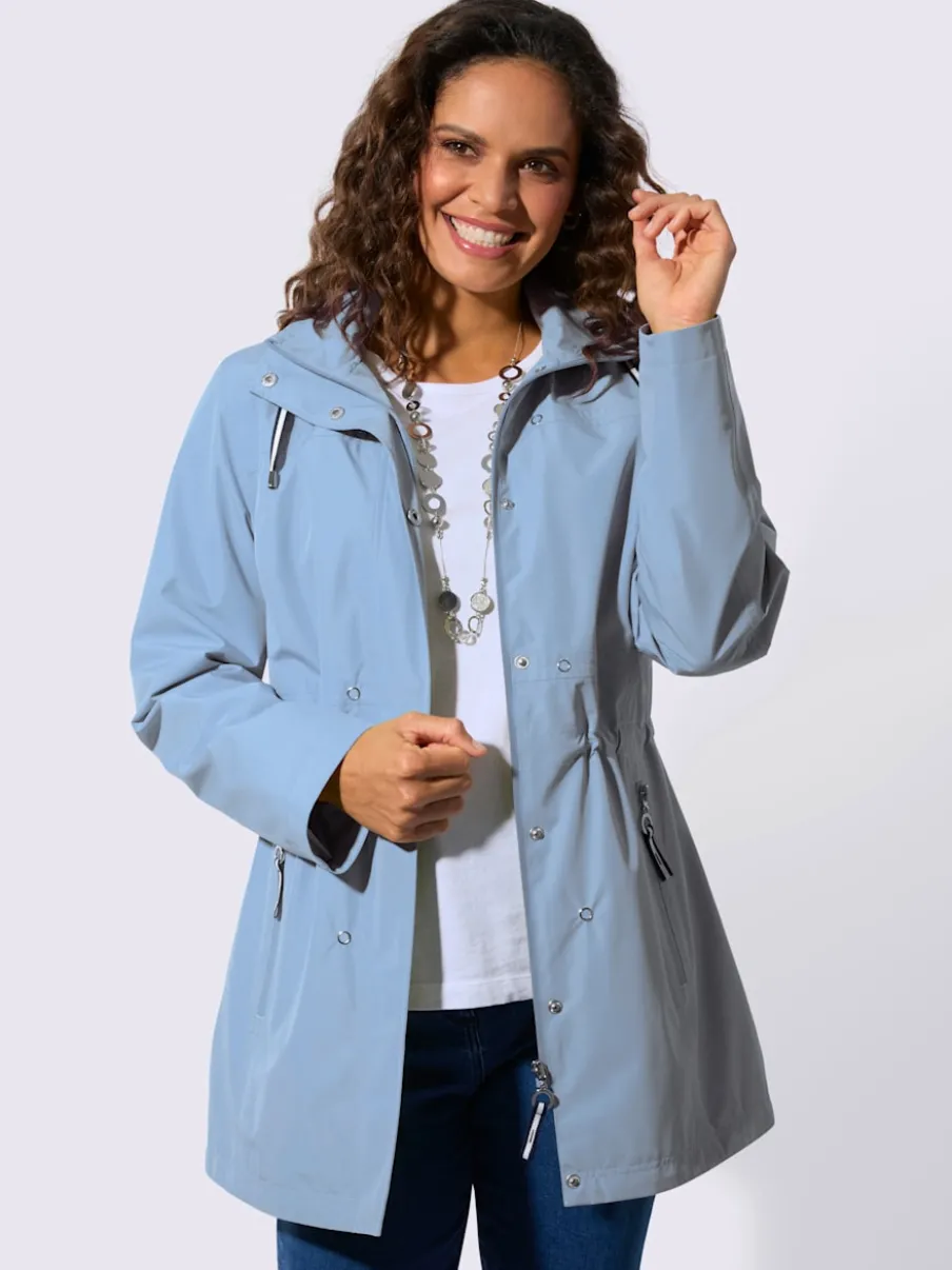 Veste technique imperméable et coupe-vent à capuche amovible et poches zippées