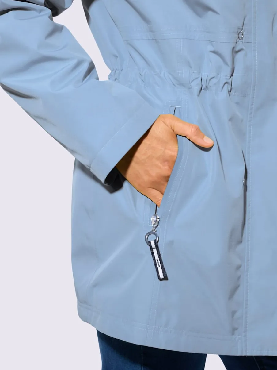 Veste technique imperméable et coupe-vent à capuche amovible et poches zippées