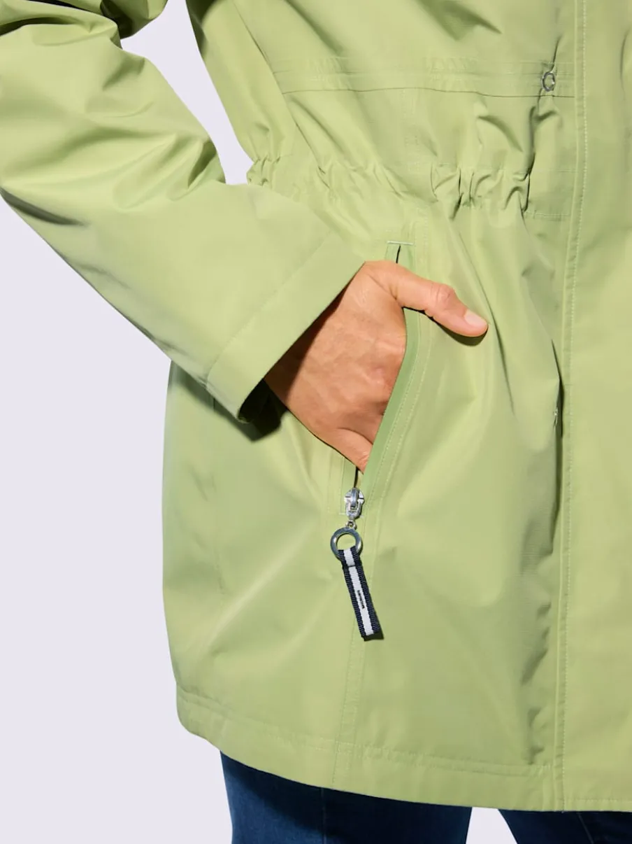 Veste technique imperméable et coupe-vent à capuche amovible et poches zippées