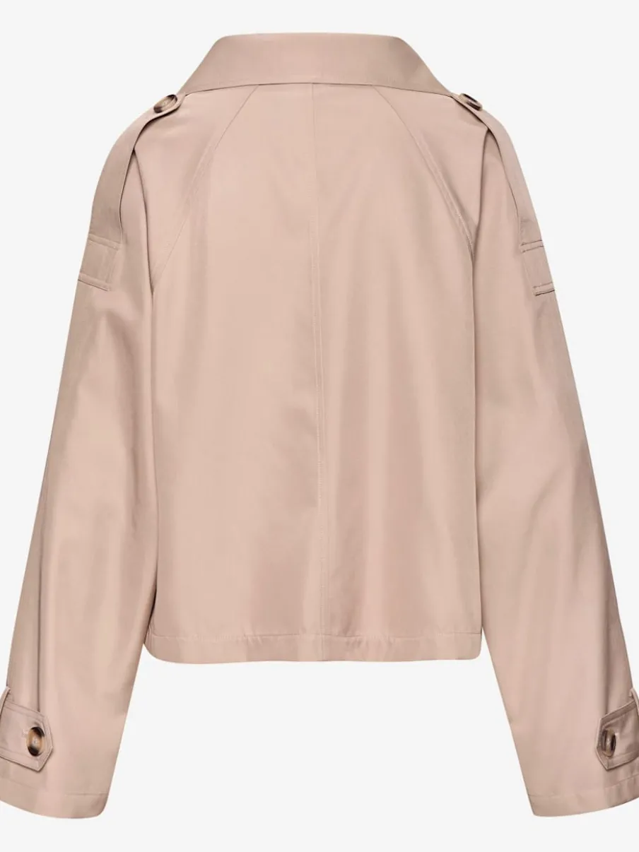 Veste trench courte avec col à revers et boutons imitants