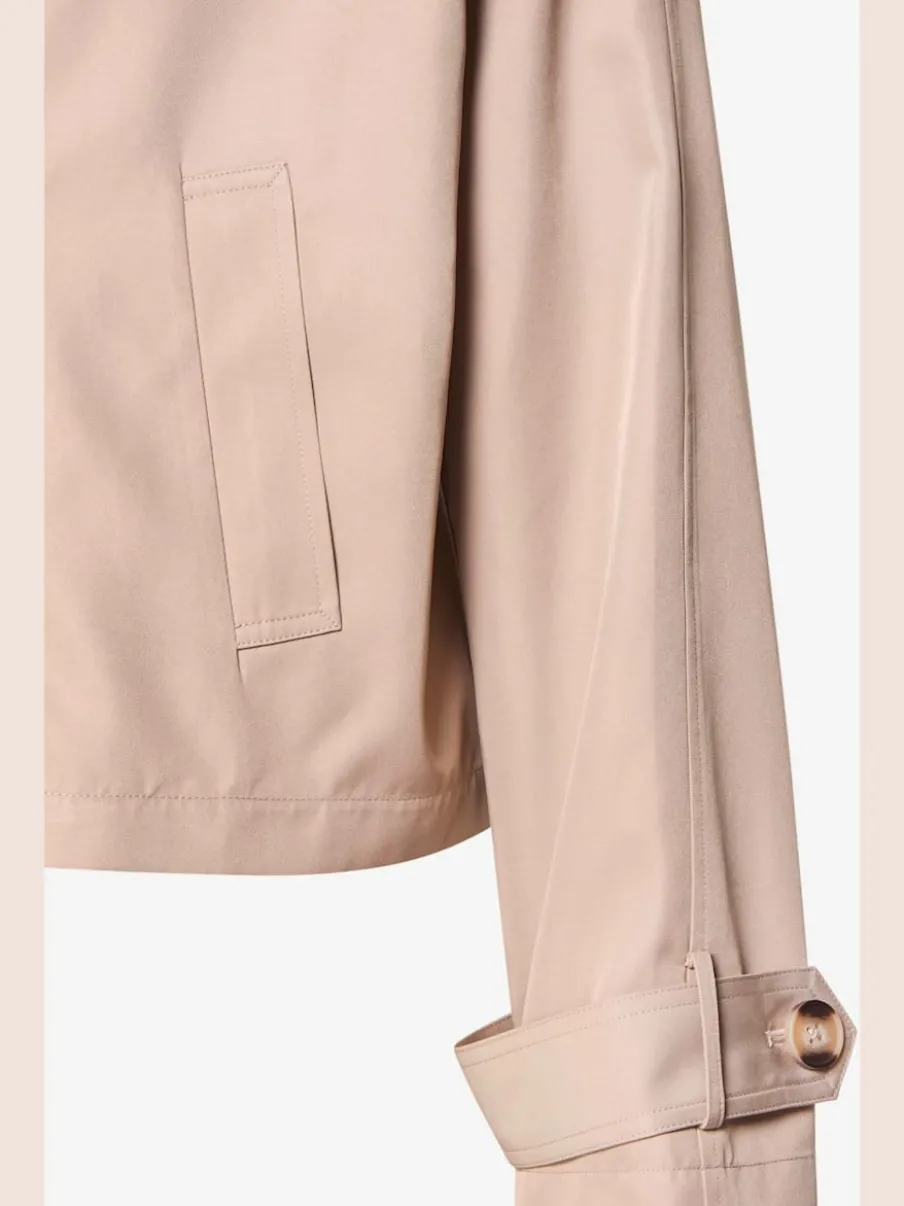 Veste trench courte avec col à revers et boutons imitants